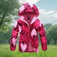thumbnail image 2 of DHFJKG Jackets Girls Lined Windbreaker Love Heart Printed Zipper Jacket Outdoor Raincoat Softshell Warm Hooded Coat For Toddler Youth Kids Long Sleeve Cozy Outerwear, 2 of 3