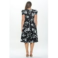thumbnail image 5 of Women's Short Puff Sleeve Midi Floral Cocktail Flare Tea Party, Formal and Casual Dresses(Black Grey Small-Medium Size), 5 of 5