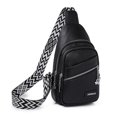 thumbnail image 1 of Bolso De Hombro Bolso de pecho para mujer, correa ajustable para el hombro, monedero para niñas de color sólido (negro), 1 of 6