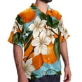 thumbnail image 2 of Tangerine Men's Short Sleeve Beach Shirts, Casual Poplin Button Down Shirt, Summer Casual Printed Unisex Shirts, 2 of 6