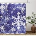 thumbnail image 2 of Merry Christmas Snowflake Shower Curtain Set, Happy Holiday Winter Black White Bathroom Decorative Winter Waterproof Fabric 72x72 Inch with 12 Hooks, 2 of 6