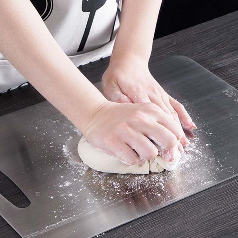 Kitchen Chopping Board, 3 Sizes Stainless Steel Cutting Board for Baby Food Making, Cutting Plate with Hanging Hole for Meat, Vegetables, Fruits, Dough
