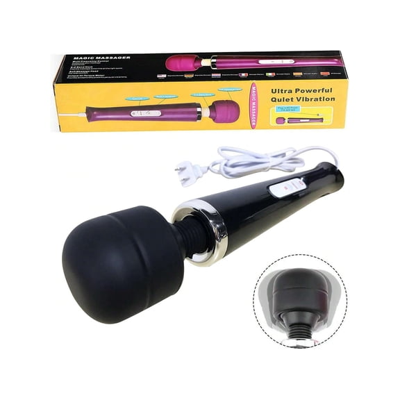 USB Rechargeable Powerful Wand Massager for Women Waterproof Personal Massager with 8 Speeds 20 Vibration Modes Handheld Cordless