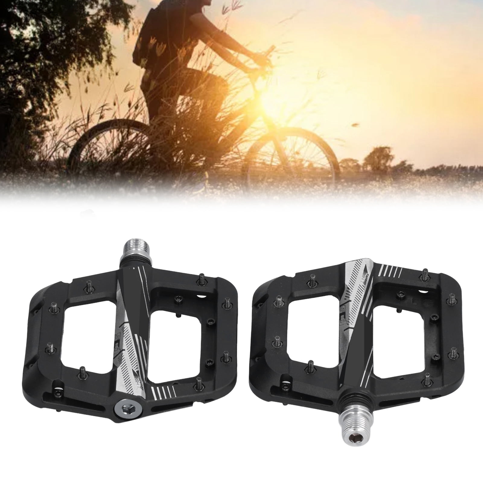 Road Bike Pedals Riding More Easier Bicycle Pedal Nylon Equipped With Toe Clips 