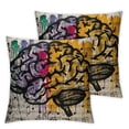 thumbnail image 2 of COMIO Brain Science Throw Pillow Case Cushion Cover Home Office Decorative for Sofa Living Room Square 2pcs White, 2 of 6