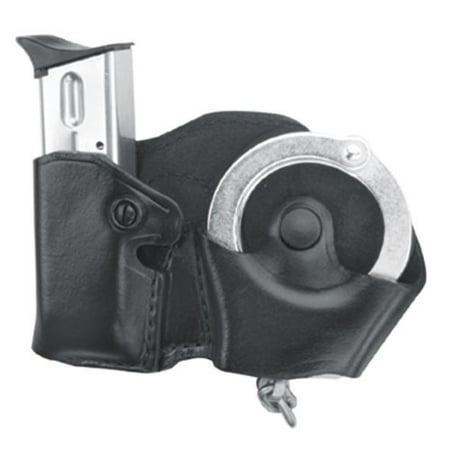 B841-3 Gold Line Handcuff and Double Stacked Mag Case With Belt Loops (Black), Fits BERETTA 84, 9mm, .40 (all); COLT 9mm, .40, 10mm, .45 (all);.., By Gould &