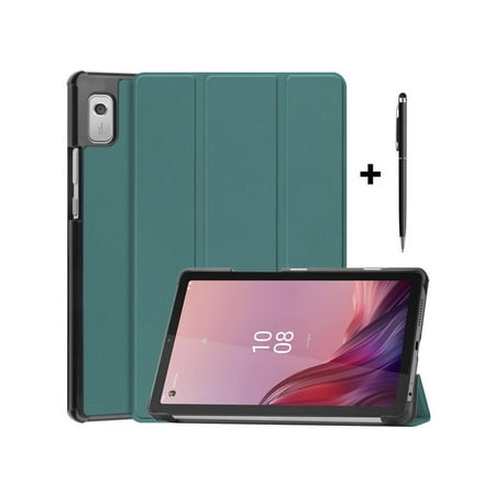 Case for Lenovo Tab M9 2023 9 inch Tablet Model TB310XU / TB310FU, Slim Lightweight Stand Hard Shell Protective Cover with Stylus Pen Dark Green