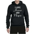 thumbnail image 2 of Wild Bobby I Love Jesus and Naps Inspirational/Christian Unisex Graphic Hoodie Sweatshirt, Black, X-Large, 2 of 5