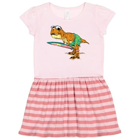 

Inktastic Tyrannosaurus Rex with Surf Board Gift Toddler Girl Dress