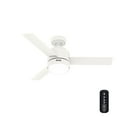 thumbnail image 4 of Hunter - Gilmour Indoor/Outdoor Ceiling Fan With Light, Remote, 44-inch, Matte White, Casual-style, 3-speed WhisperWind Motor, 51846, for Porches, Bathrooms, 4 of 17