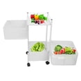 thumbnail image 1 of Rotating Storage Rack, Carbon Steel Rotatable Mesh Basket Organizer with Wheels, for Fruit Vegetable  Cosmetics, 1 of 7