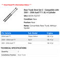 thumbnail image 2 of Rear Trunk Strut Set 2 - Compatible with 2001 - 2006 Audi TT 1.8L 4-Cylinder 2002 2003 2004 2005, 2 of 2