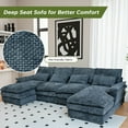 thumbnail image 4 of 110 U-Shaped Couch, Blue Cloud Modular Sectional Sofa, 4 Seats with Pillows for Living Room, Ultra Comfy Chenille Fabric, Deep Double Cushions, 4 of 11