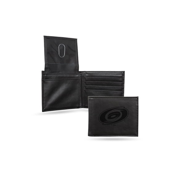 Miami Hurricanes Laser Engraved Black Billfold Wallet