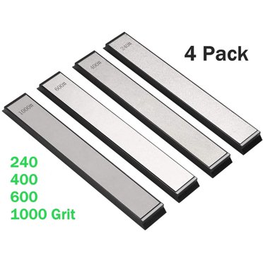 4PCS Diamond Sharpening Stone Set 240 400 600 1000 Grit Knife Chisel Sharpener