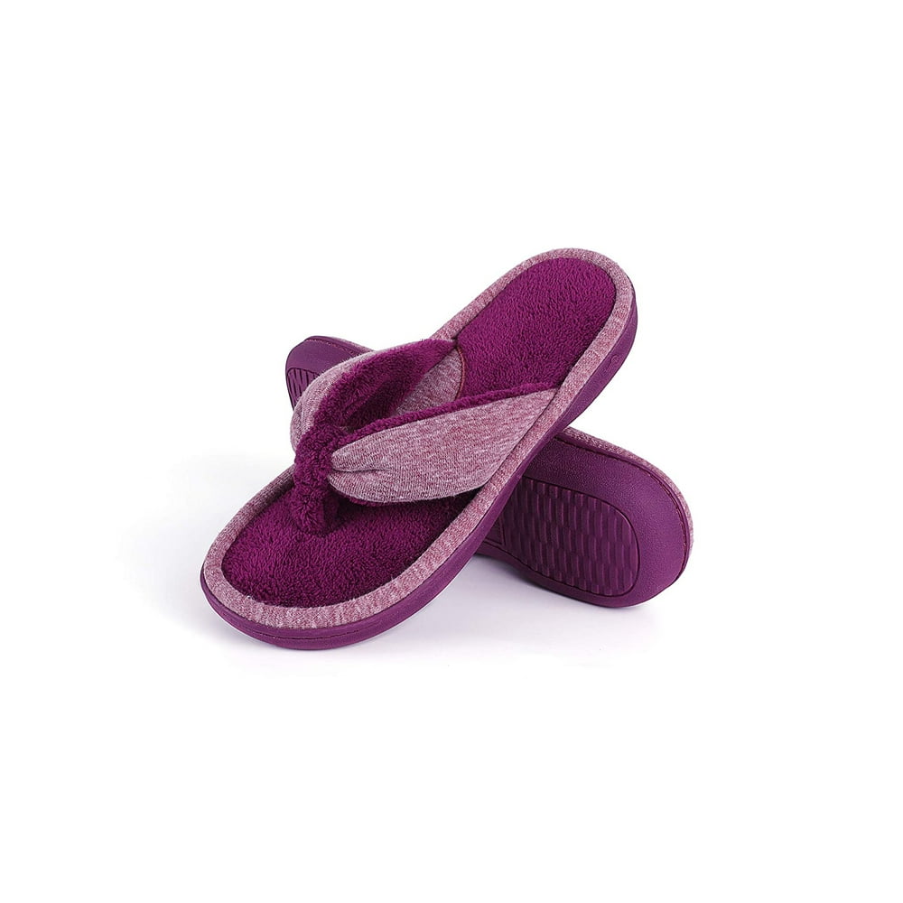 Wishcotton - Women's Foam Thong Adjustable Terry Flip Flop Slippers ...