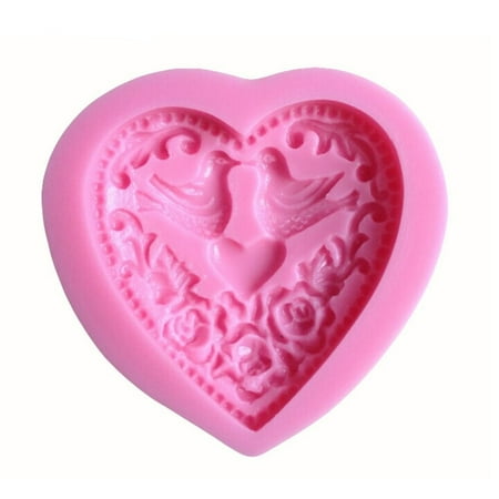 

NUOLUX Lovely Pigeon with Flower Silicone Mold Cake Decorating Tool Bakeware Cupcake Dessert Chocolate Fondant Mold