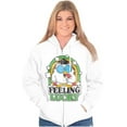thumbnail image 4 of St Paddys Feeling Lucky Tootsie Owl Unisex Plus Size Zip Hoodie Brisco Brands 3X, 4 of 5