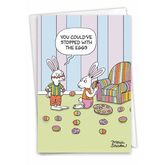 NobleWorks Funny Easter Greeting Card with 5 x 7 Inch Envelope (1 Card) Painted Chair C8986EAG