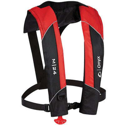 - Onyx #131000-100-004-15 M-24 Manual Inflatable Life Jacket, Red
