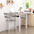 thumbnail image 4 of LinkRomat 3 Piece Bar Table Set, Counter Height Square Kitchen Table with Storage Shelf and 2 Stools, Compact Dining Set for Small Apartments, Gray, 4 of 9