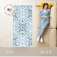 thumbnail image 3 of Maples Rugs Vivian Transitional Medallion Blue White Washable Hallway Runner Rug, 2'6 x 6', 3 of 8