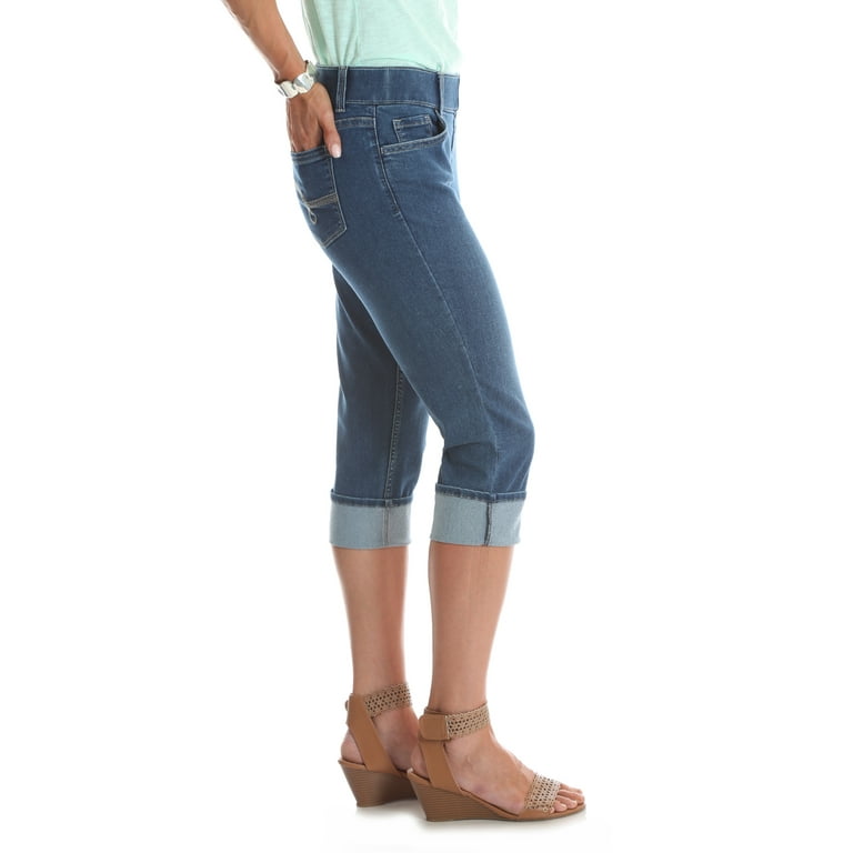 Denim & Co. Pull-on 5-Pocket Capri Pants with Roll Cuff 