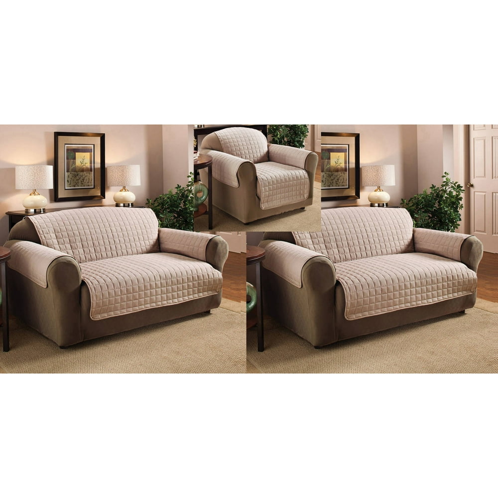 Polyester Microfiber Quilted Chair Loveseat and Sofa Protector Cover 3