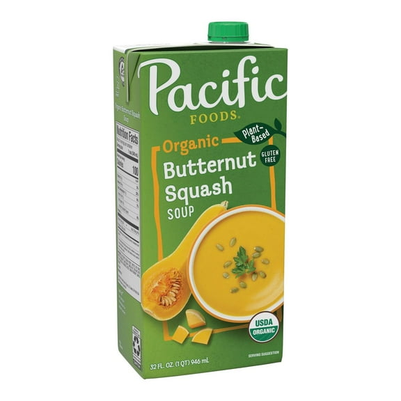 Pacific Foods Plant Based Organic Gluten Free Vegan Creamy Butternut Squash Soup - 32oz - Pack of 2