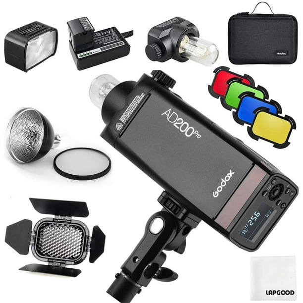 Flash Strobe GODOX AD200 Pro 200 W 2.4G con accesorios