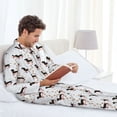 thumbnail image 5 of KLL Dachshund Dog Sleepwear Mens Flannel Pajamas,Long Cotton Pj Set, 5 of 7