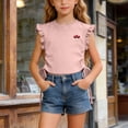 thumbnail image 2 of Karoyedx Kids Plain Tshirts Girls Toddler Baby Girls T Shirts Kids Cotton Casual Crew Neck T-Shirts Little Girl Short Sleeve Shirt Blouse Pink Size,7-8 Years, 2 of 6