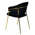 thumbnail image 5 of Fabric Upholstered Dining Chair with Metal Legs, Set of 2, Black and Gold- Saltoro Sherpi, 5 of 7