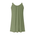thumbnail image 5 of Charmgo Summer Dresses for Women 2024, Women's Summer Solid Color Round Neck Sling Loose Casual Large Swing Skirt Prom Dresses 2024 Sundress, Square Neck Dresses for Women 2024 Army Green M, 5 of 5