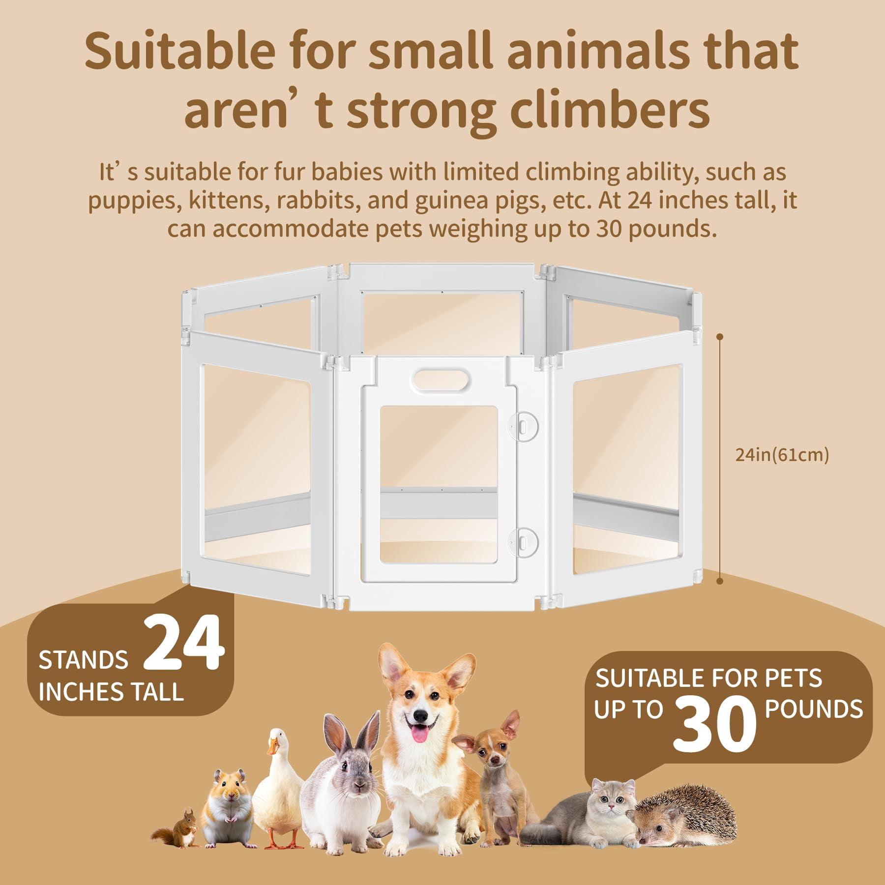 Novan 8-Panel Modular Puppy Playpen – Indoor Pet Exercise Fence