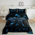 thumbnail image 2 of Erosebridal Gaming Bedding Sets Full with Comforter,Geometric Honeycomb Hexagon Duvet Insert,Blue,Reversible,3pcs, 2 of 6