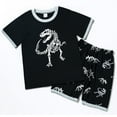 thumbnail image 4 of WIBACKER 2-8Y Boys Glow in Dark Pajamas Sets Cotton Dinosaur 2-Piece Summer Sleepwear for Kids, 4 of 5