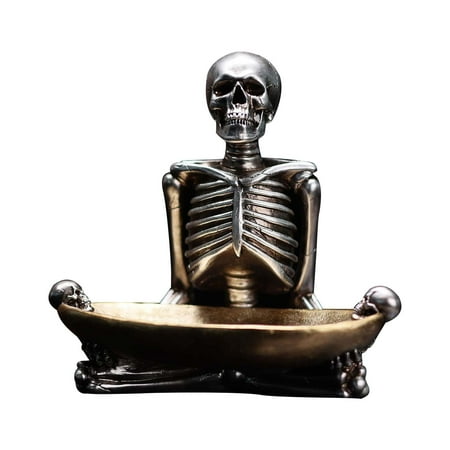 

Uorcsa Gothic Decor Storage Tray Halloween Candy Bowls Skeleton Snacks Plates Nut Bowls Decor Bowl Cupcake Containers Decorative Resin Dressing Table Large