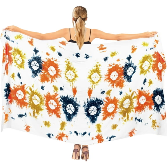 HAPPY BAY Women's Beachwear Summer Bikini Wrap Sarong Swim Cover up Skirt Swimwear Swimsuit Beach Wraps Coverups for Women One Size Pearl, Tie Dye