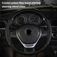 thumbnail image 3 of Mightlink 1 Set Steering Wheel Cover Non-slip Anti-scratch Sweat Absorption Carbon Fiber Steering Wheel Cover for Vehicle, 3 of 7