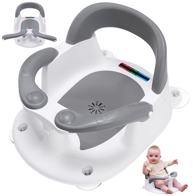 Asiento de baño para bebé LDIIDII para bebés de 6 meses en adelante con alerta de temperatura
