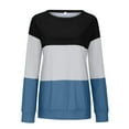 thumbnail image 4 of MIDCKE Womens Color Block Printed Sweatshirts Casual Long Sleeve Pullover Tops Oversized T Shirts(Z#02-Blue,S), 4 of 4