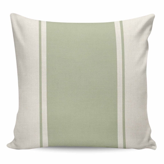 Sage Green Vintage Pillow Covers 16x16 Inch Decorative Throw Pillow Cover, Geometric Stripes Simple Lines Sofa Pillowcases Accent Cushion Case Home Decor Bedroom Living Room