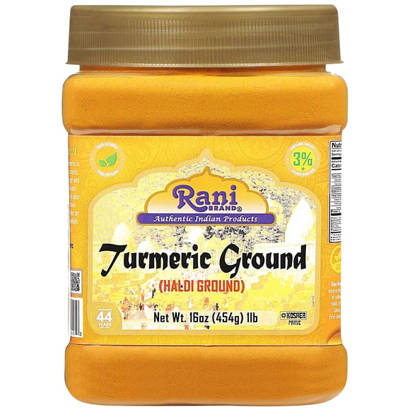 Rani Turmeric (Haldi) Root Powder Spice, (High Curcumin Content) 16oz (1lb) 454g PET Jar ~ All Natural | 100% Pure, Salt Free | Vegan | Gluten Friendly | NON-GMO | Kosher | Indian Origin