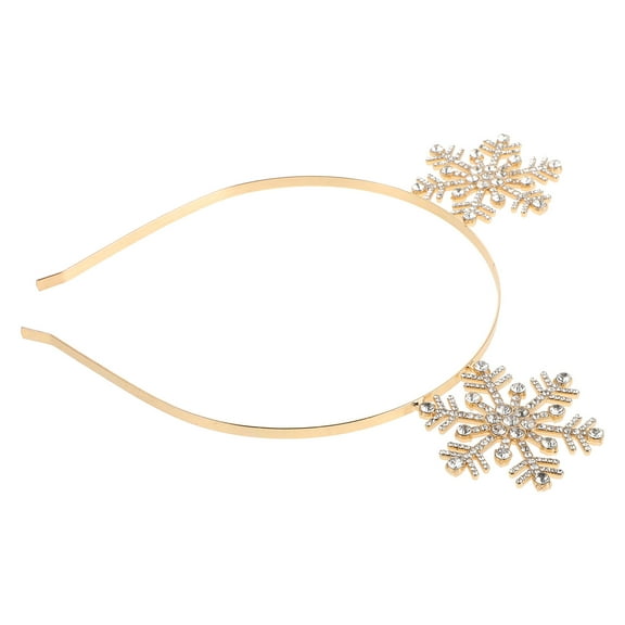 NIAIZEK Rhinestone Golden Snowflake Headband Glitter Tiara for Holiday Party Accessories