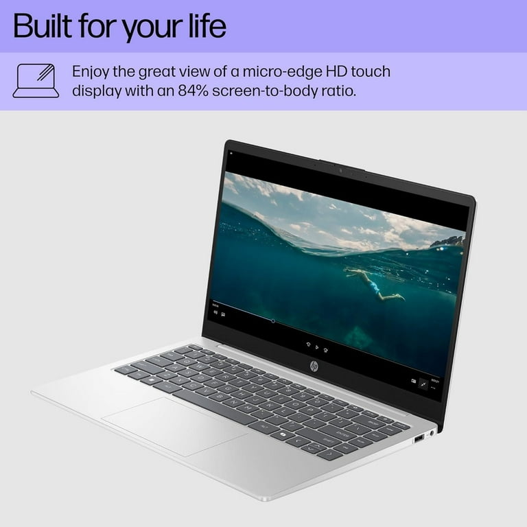 HP 14 inch Laptop, HD Touchscreen Display, AMD Ryzen 5 7520U, 8 GB