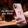 thumbnail image 2 of Cute Case for iPhone 12 Mini (5.4 Inch), with Phone Ring Holder, Durable Silicone Stand Case, Slim Fit Lightweight Thin Cover, Sturdy Anti-Scratch Shockproof Protective Phone Case (Purple), 2 of 2