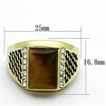 thumbnail image 2 of Luxe Jewelry Designs Gold Ion Plated Stainless Steel Men's Ring with Synthetic Topaz Tiger Eye -, 2 of 4
