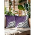 thumbnail image 2 of Outdoor Throw Pillow Set of 2, Purple Grey Ombre Waterproof Pillow with Insert Included, Modern Geometric Abstract Aesthetics Cream Decorative Accent Cushion Sofa Pillows for Patio Porch, 16 x 16 In, 2 of 8