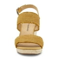 thumbnail image 3 of Lucky Brand Minjah Golden Yellow Espadrille Jute-Wrapped Wedge Mid Heel Sandals (Golden Yellow, 11), 3 of 6